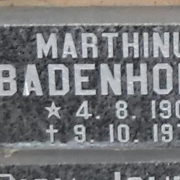 BADENHORST Marthinus 1903-1975
