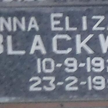 BLACKWOOD Anna Elizabeth 1929-1994
