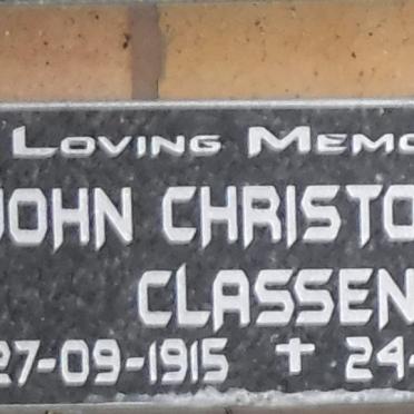 CLASSEN John Christoffel 1915-2006