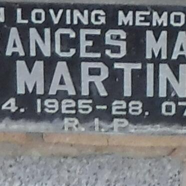 MARTIN Frances Mavis 1925-2001