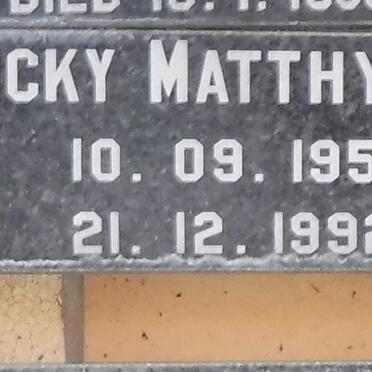 MATTHYSEN Ricky 1951-1992