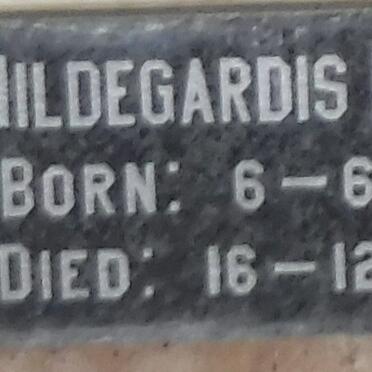 MUNKEL Hildegardis 1909-1988