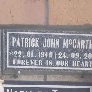 MCCARTHY Patrick John 1940-2006