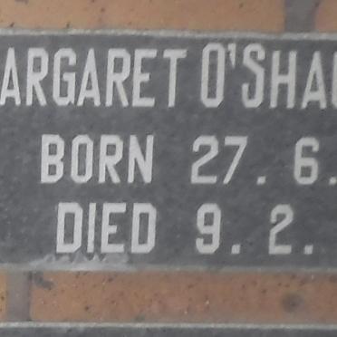 OSHAUGHNESSY Margaret 1938-1980