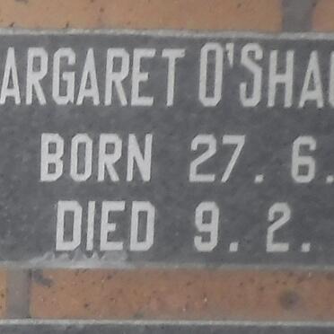 OSHAUGHNESSY Margaret 1938-1980