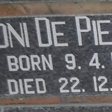PIERRES Toni, De 1926-1986