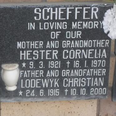 SCHEFFER Lodewyk Christian 1915-2000 &amp; Hester Cornelia 1921-1970