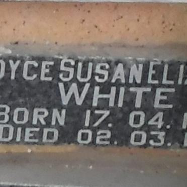 WHITE Joyce Susan Elizabeth 1927 - 1991