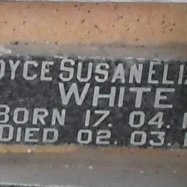 WHITE Joyce Susan Elizabeth 1927 - 1991