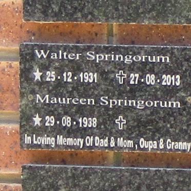 SPRINGORUM Walter 1931-2013 &amp; Maureen 1938-