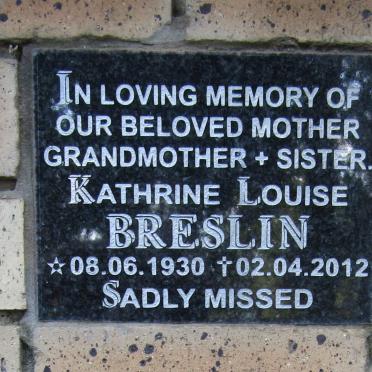 BRESLIN Kathrine Louise 1930-2012