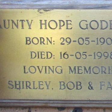 GODEFROY Hope 1909-1998