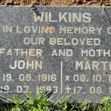 WILKINS John 1916-1993 &amp; Marthie 1923-1994