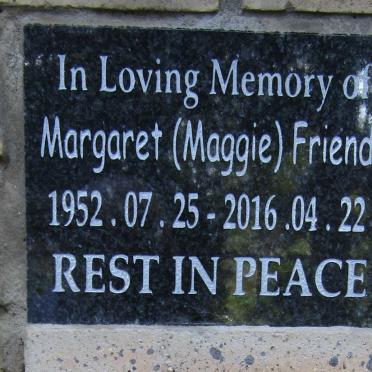 FRIEND Margaret 1952-2016