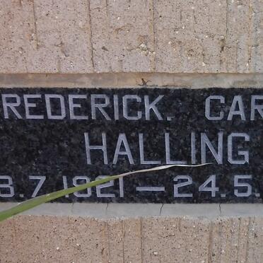 HALLING Frederick Carl W. 1921-1996