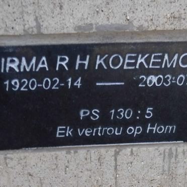 KOEKEMOER Irma R.H. 1920-2003