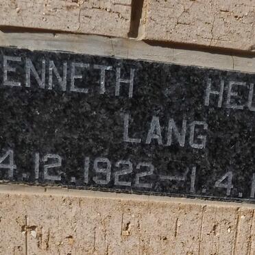 LANG Kenneth Heuston 1922-1993
