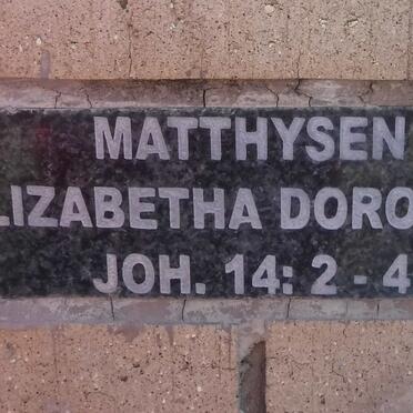 MATTHYSEN Elizabetha Dorothea
