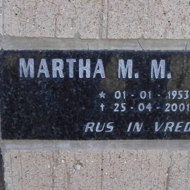 O'BRIEN Martha M.M. 1953-2001