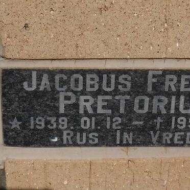 PRETORIUS Jacobus Fredrik 1939-1991