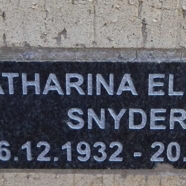 SNYDERS Catharina Elizabeth 1932-2006