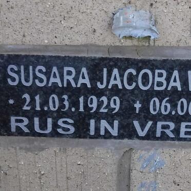 WHITE Susara Jacoba 1929-2005