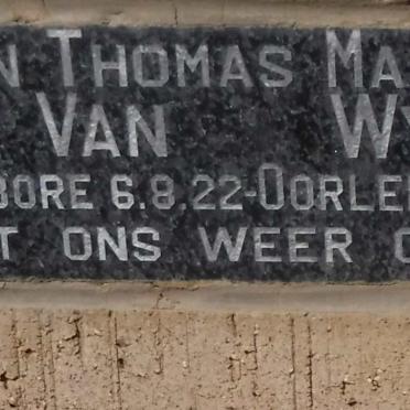 WYK Jan Thomas Maartins, van 1922-1987