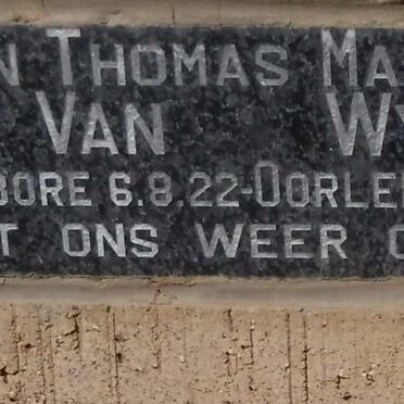 WYK Jan Thomas Maartins, van 1922-1987
