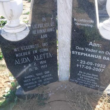 ? Stephanus Daniel 1932-2007 &amp; Alida Aletta 1936-1997