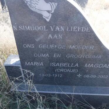 ? Maria Isabella Magdalena nee CRONJE 1912-2002