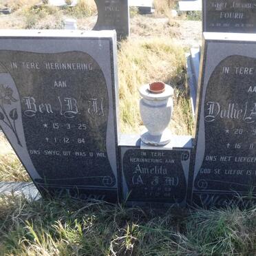 ? Ben B.J. 1925-1984 &amp; Dollie A.H.H. 1934-1984 :: ? Amelda A.J.M.  1969-1984