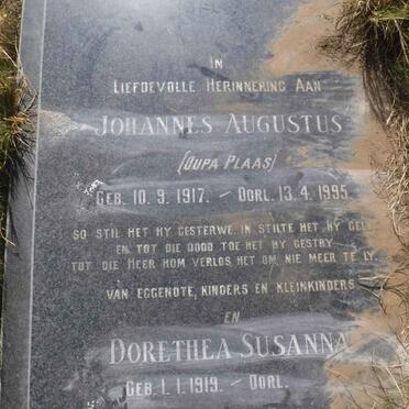? Johannes Augustus 1917-1995 &amp; Dorethea Susanna 1919-