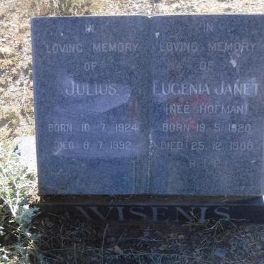 AVISENIS Julius 1924-1992 &amp; Eugenia Janet HOFMAN 1920-1988