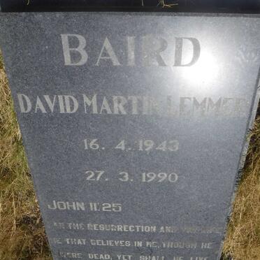 BAIRD David Martin Lemmer 1943-1990