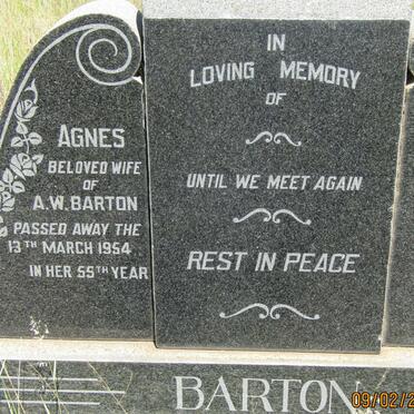 BARTON Agnes -1954