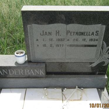 BANK Jan H., van der 1932-1977 &amp; Petronella S. 1934-