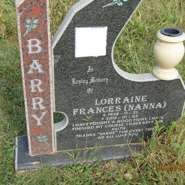 BARRY Lorraine Frances 1938-2013