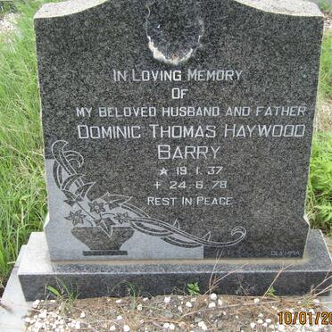 BARRY Dominic Thomas Haywood 1937-1978