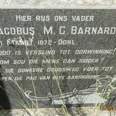 BARNARD Jacobus M.C. 1872 - &amp; Cornelia J.E. PUTTER 1872-1957