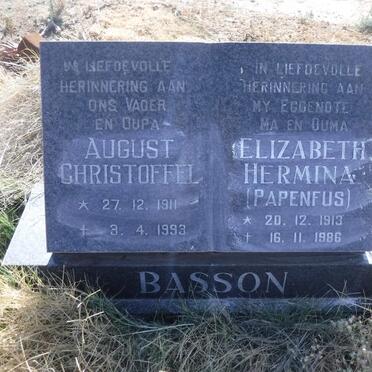 BASSON August Christoffel 1911-1993 &amp; Elizabeth Hermina PAPENFUS 1913-1986