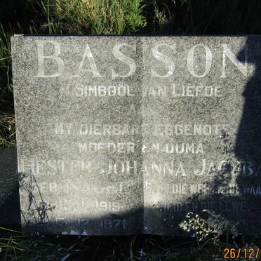 BASSON Hester Johanna Jacoba nee NAGEL 1919-1971