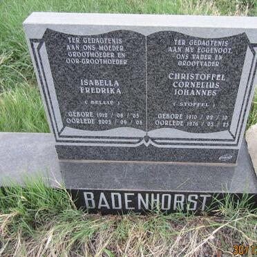 BADENHORST Christoffel Cornelius Johannes 1910-1976 &amp; Isabella Fredrika 1912-2005