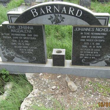 BARNARD Johannes Nicholas 1916-1978 &amp; Dina Johanna Magdalena 1916-1997