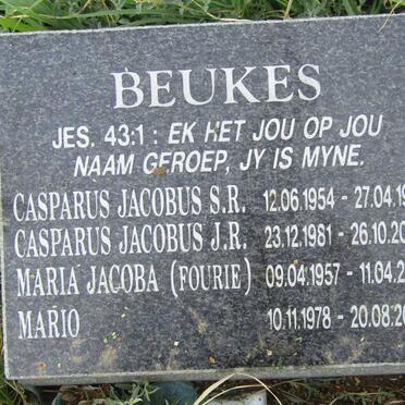 BEUKES Casparus Johannes 1954-1998 :: BEUKES Maria Jacoba FOURIE 1957-2015