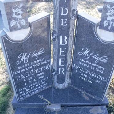 BEER P.A.S., de 1926-1989 &amp; Anna Dorothea ROETS 1932-2002