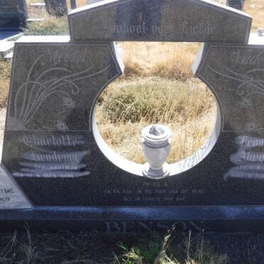 BENSON Francois Alwyn 1917-1987 &amp; Charlotte Hendrina HARTMAN 1929-