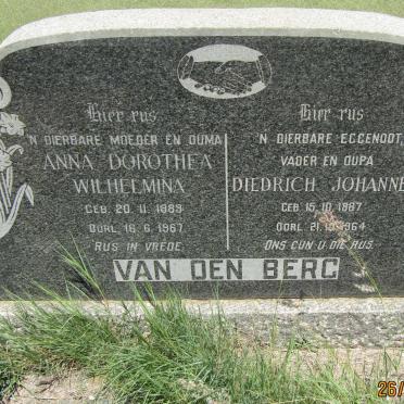 BERG Diedrich Johannes, van den 1887-1964 &amp; Anna Dorothea Wilhelmina 1889-1967