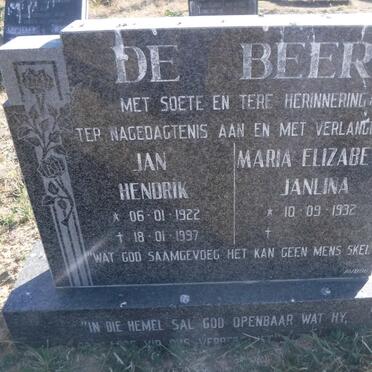 BEER Jan Hendrik, de 1922-1997 &amp; Maria Elizabeth Janlina 1932-