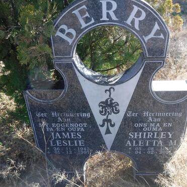 BERRY James Leslie 1943-1997 &amp; Shirley Aletta M. 1946-2001