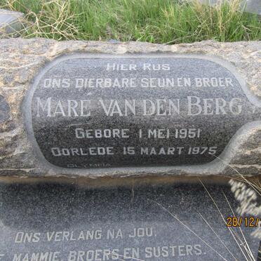 BERG Mare, van den 1951-1975